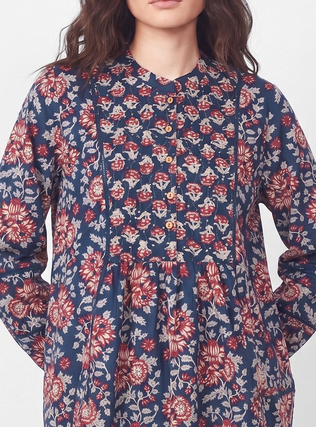 MELANGE Floral Print A-line Tunic
