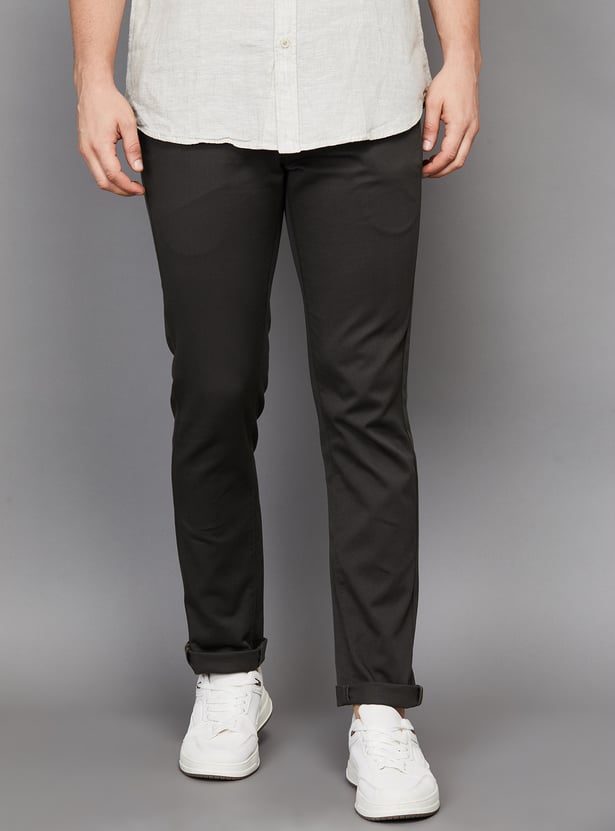 ARROW SPORT Solid Slim Straight Trousers