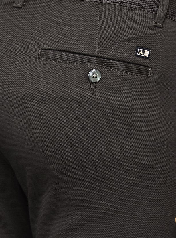 ARROW SPORT Solid Slim Straight Trousers