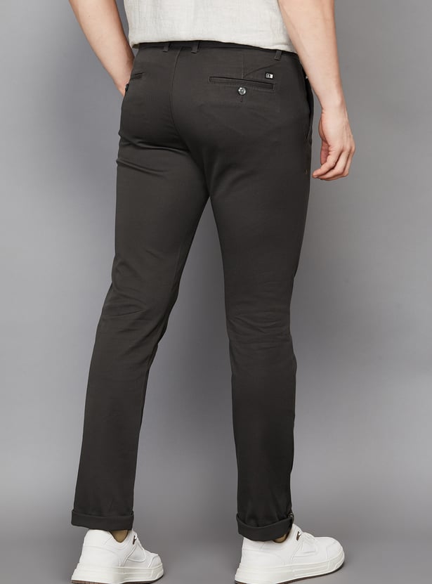 ARROW SPORT Solid Slim Straight Trousers