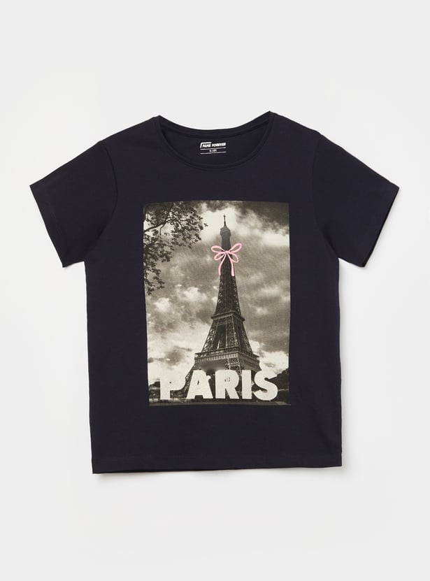 FAME FOREVER Girls Graphic Print T-shirt