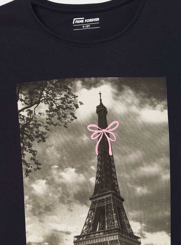 FAME FOREVER Girls Graphic Print T-shirt