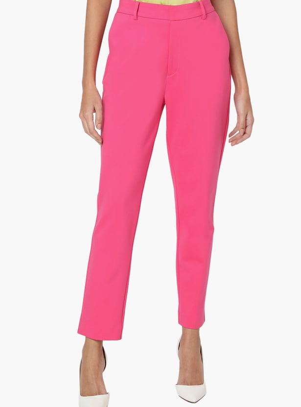 VERO MODA Solid Flat Front Trousers