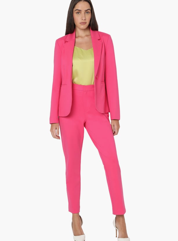 VERO MODA Solid Flat Front Trousers