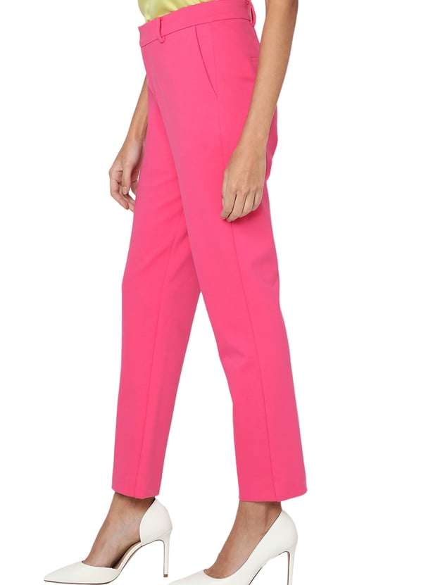 VERO MODA Solid Flat Front Trousers