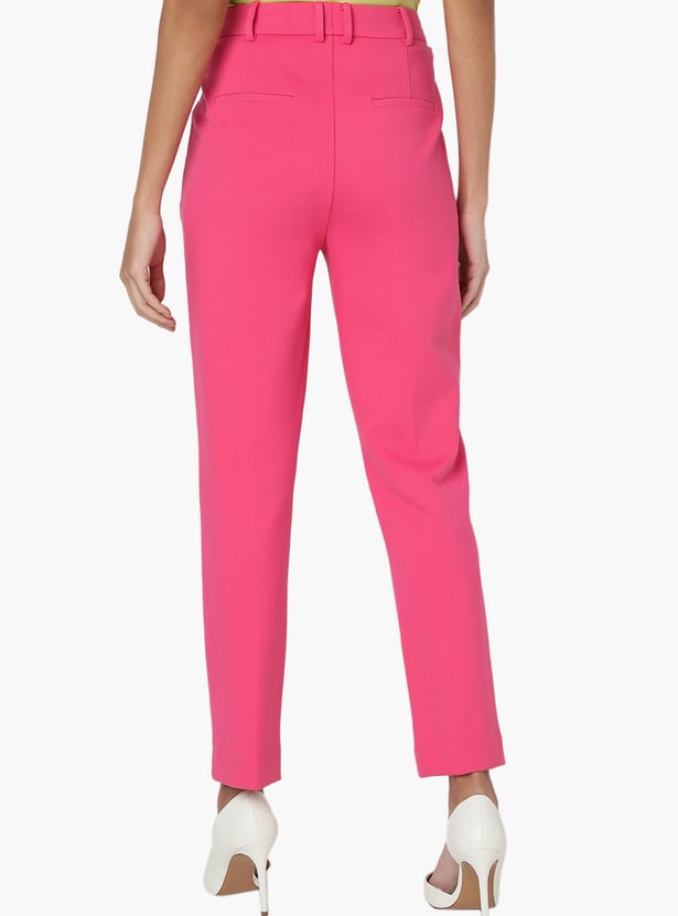 VERO MODA Solid Flat Front Trousers