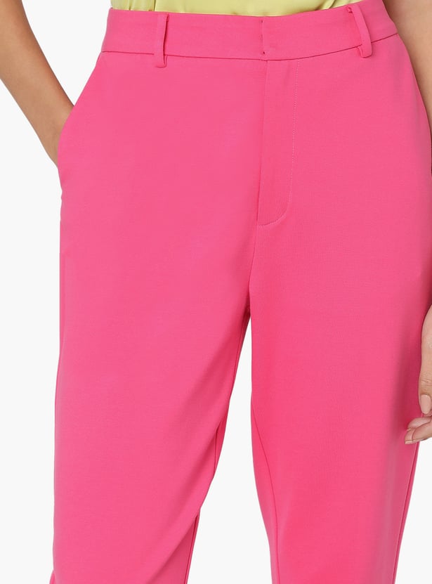 VERO MODA Solid Flat Front Trousers