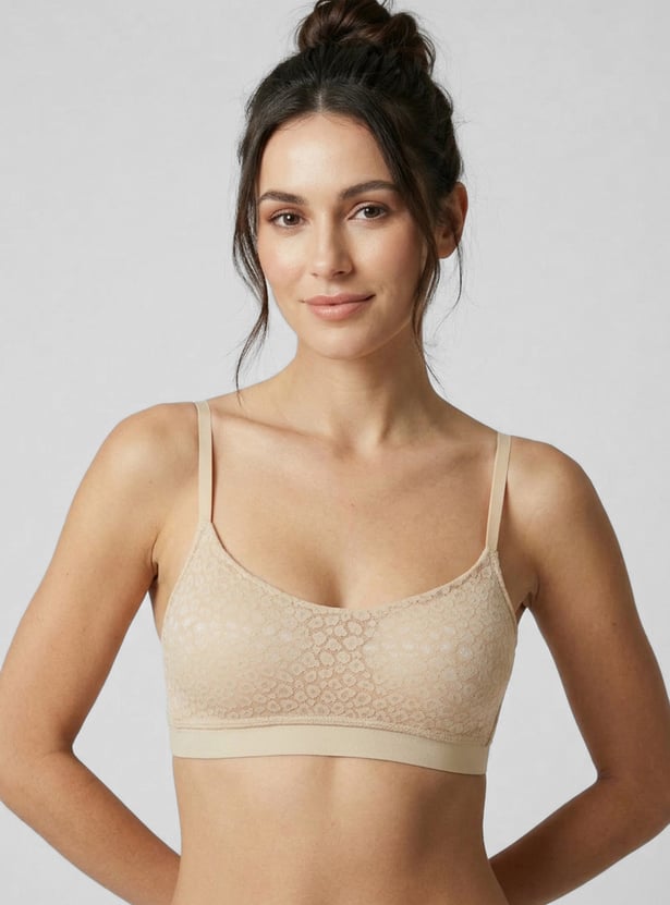 ENAMOR Lace Padded Non-Wired Seamless Bra