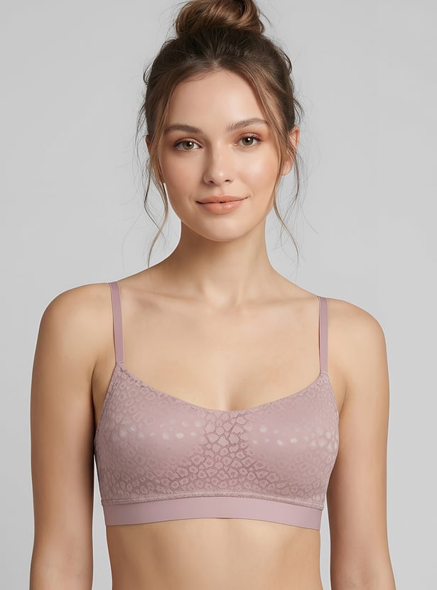 ENAMOR Lace Padded Non-Wired Seamless Bra