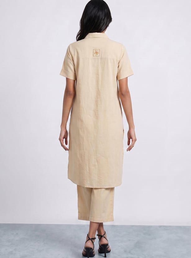 MELANGE Solid A-Line Kurta Set
