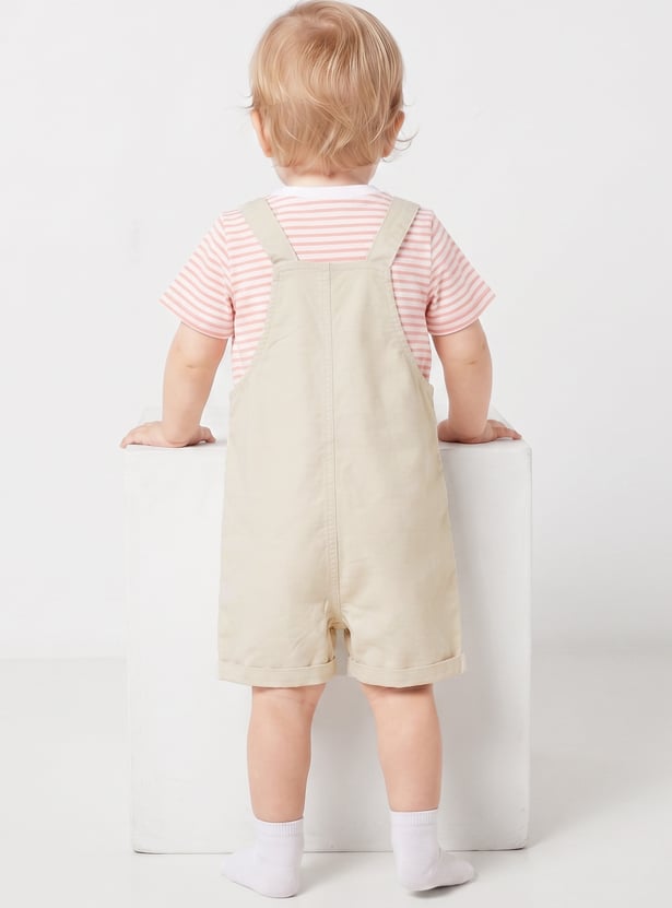 FAME FOREVER Boys Winnie The Pooh Dungaree with T-shirt Set