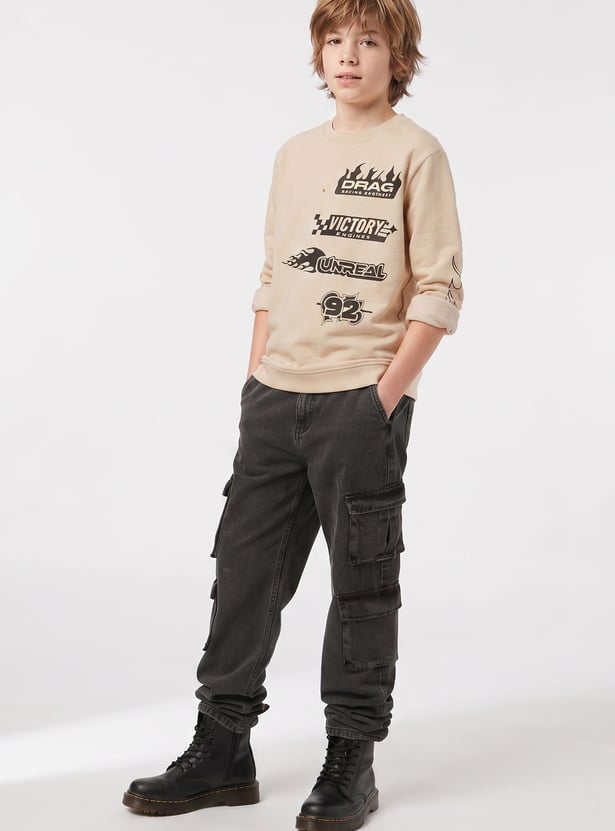 FAME FOREVER Boys Graphic Print Sweatshirt