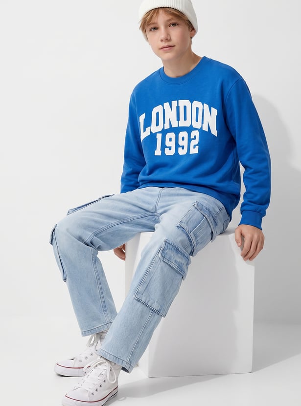 FAME FOREVER Boys Typographic Print Sweatshirt