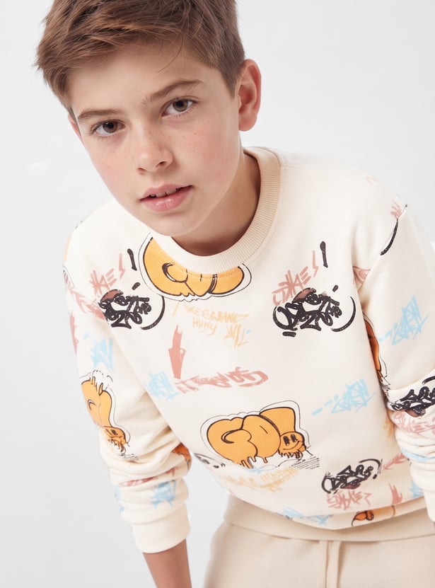 FAME FOREVER Boys Graphic Print Sweatshirt