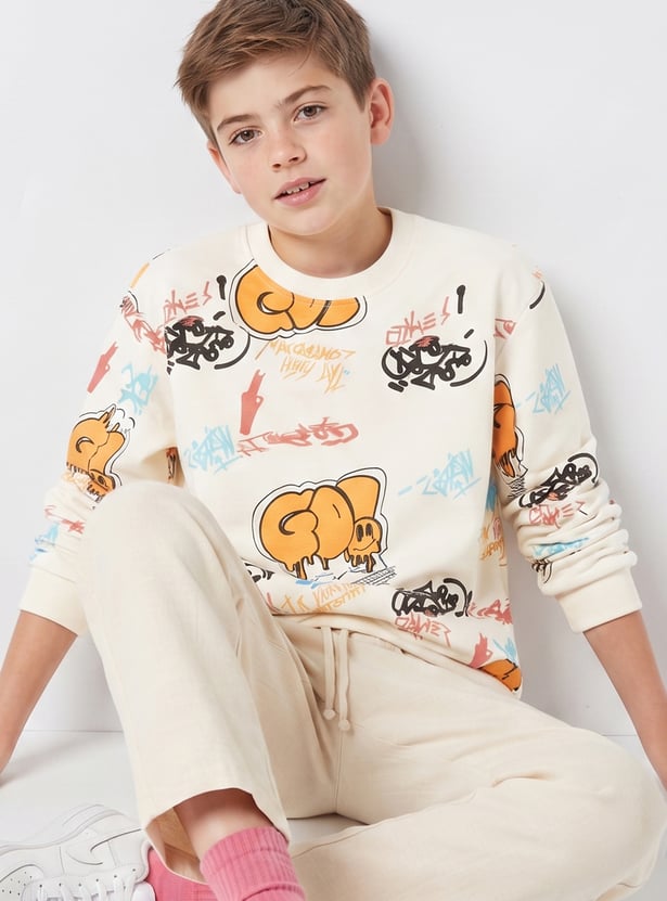 FAME FOREVER Boys Graphic Print Sweatshirt