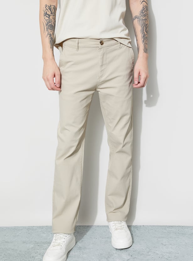 FAME FOREVER Solid Regular Fit Trousers