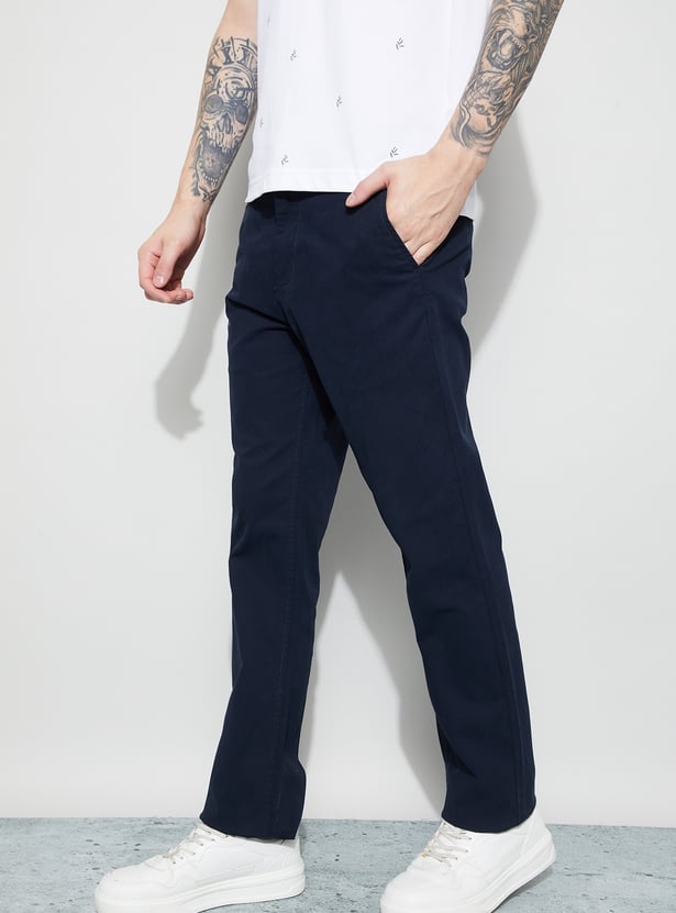 FAME FOREVER Solid Regular Fit Trousers