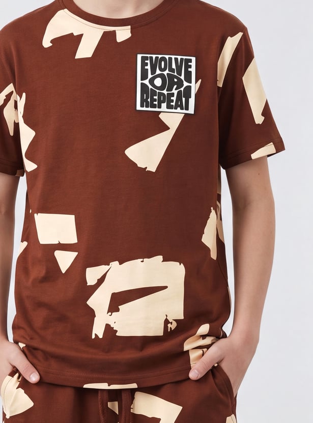 FAME FOREVER Boys Graphic Print T-shirt with Shorts