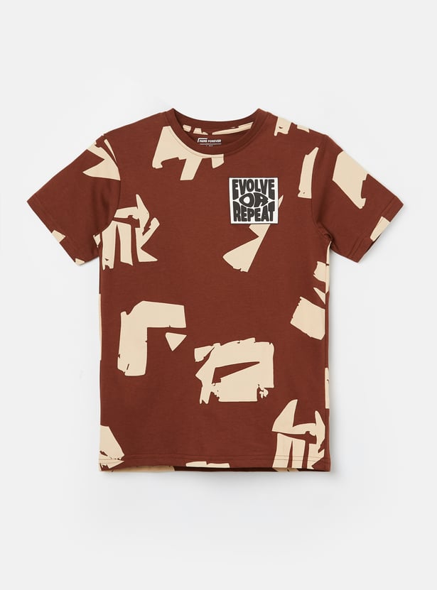 FAME FOREVER Boys Graphic Print T-shirt with Shorts