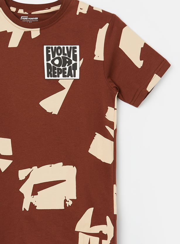 FAME FOREVER Boys Graphic Print T-shirt with Shorts