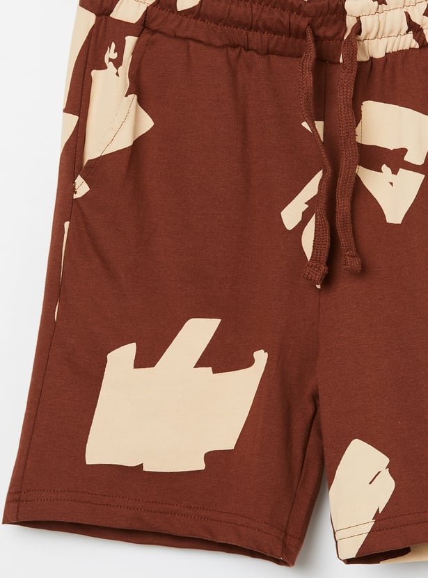 FAME FOREVER Boys Graphic Print T-shirt with Shorts