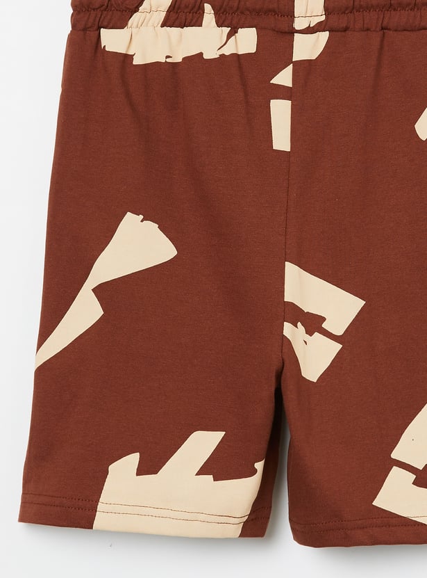FAME FOREVER Boys Graphic Print T-shirt with Shorts