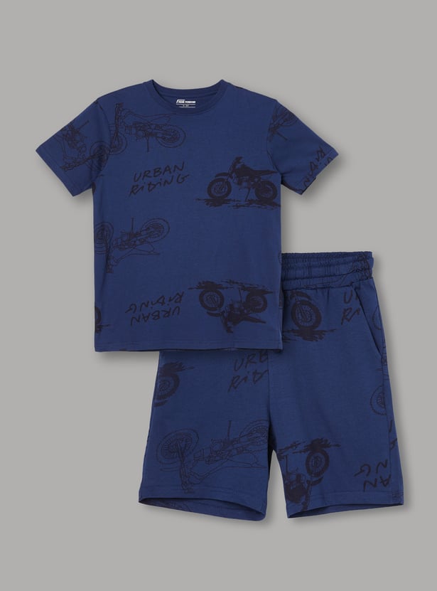 FAME FOREVER Boys Graphic Print T-shirt and Shorts