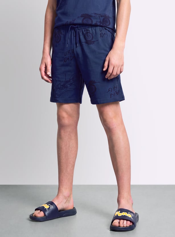 FAME FOREVER Boys Graphic Print T-shirt and Shorts