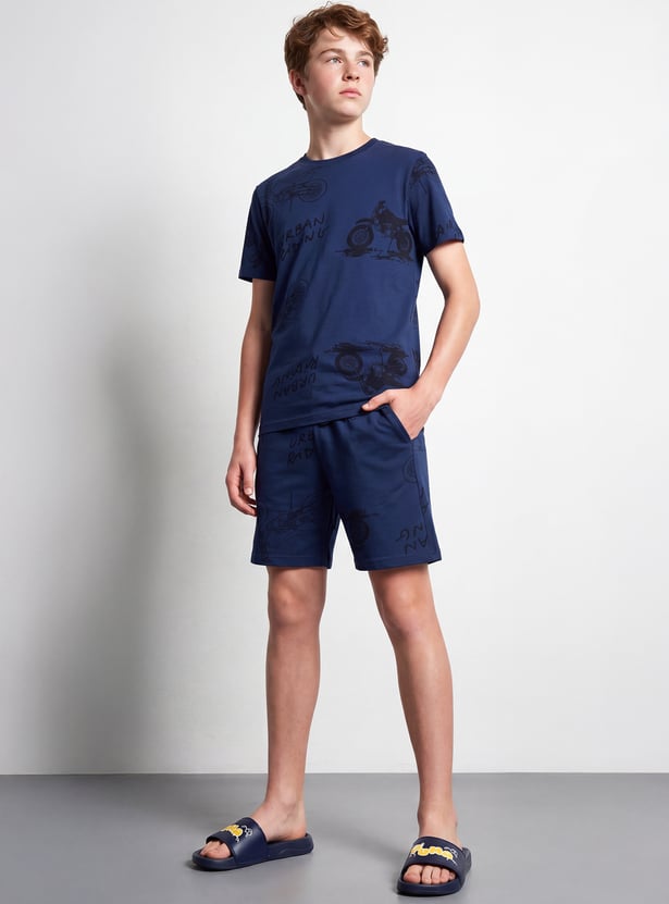 FAME FOREVER Boys Graphic Print T-shirt and Shorts
