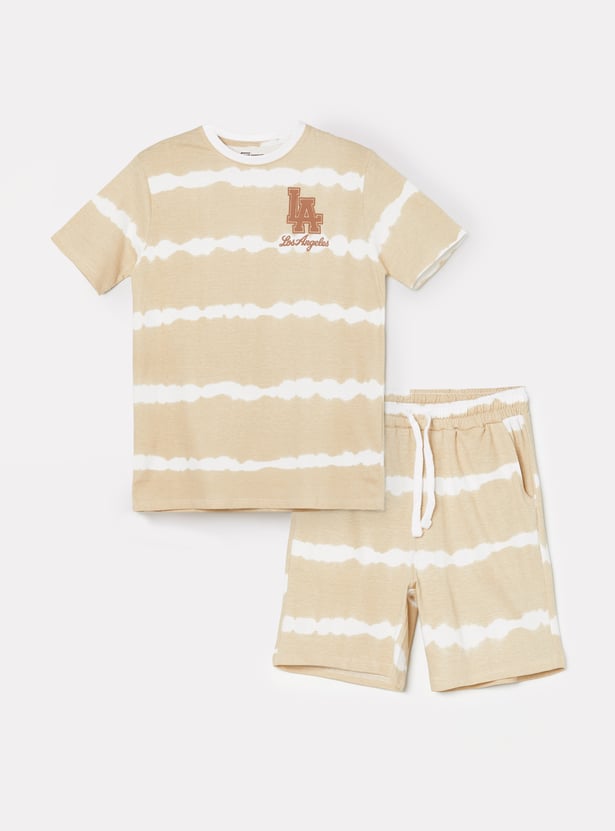 FAME FOREVER Boys Tie & Dye T-shirt with Shorts