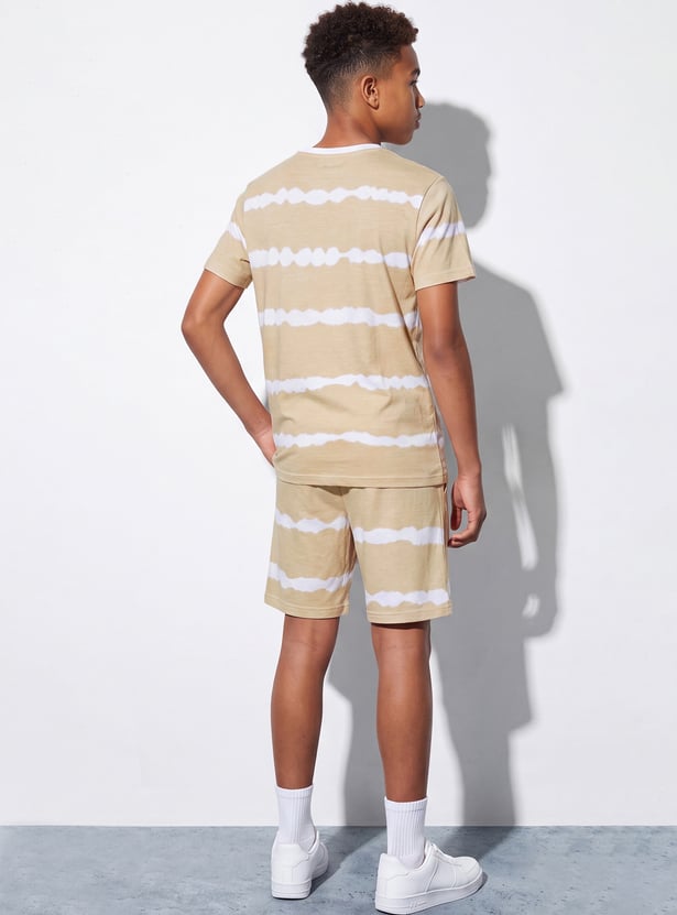 FAME FOREVER Boys Tie & Dye T-shirt with Shorts