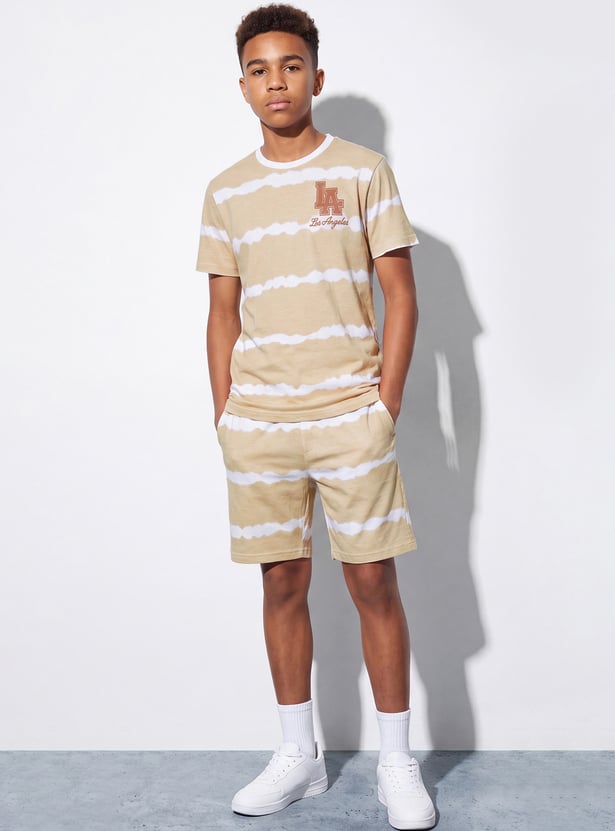 FAME FOREVER Boys Tie & Dye T-shirt with Shorts