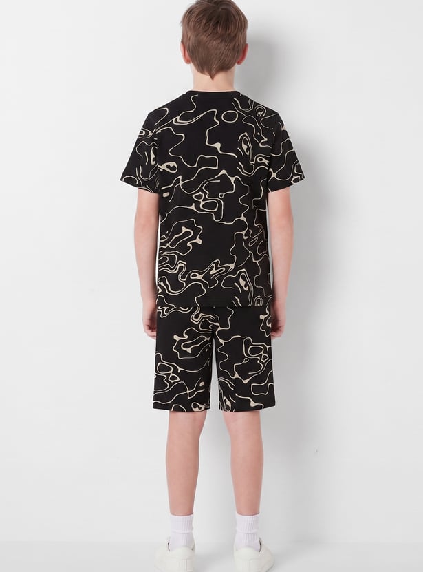 FAME FOREVER Boys Graphic Print T-Shirt with Shorts