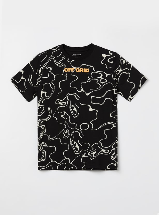FAME FOREVER Boys Graphic Print T-Shirt with Shorts