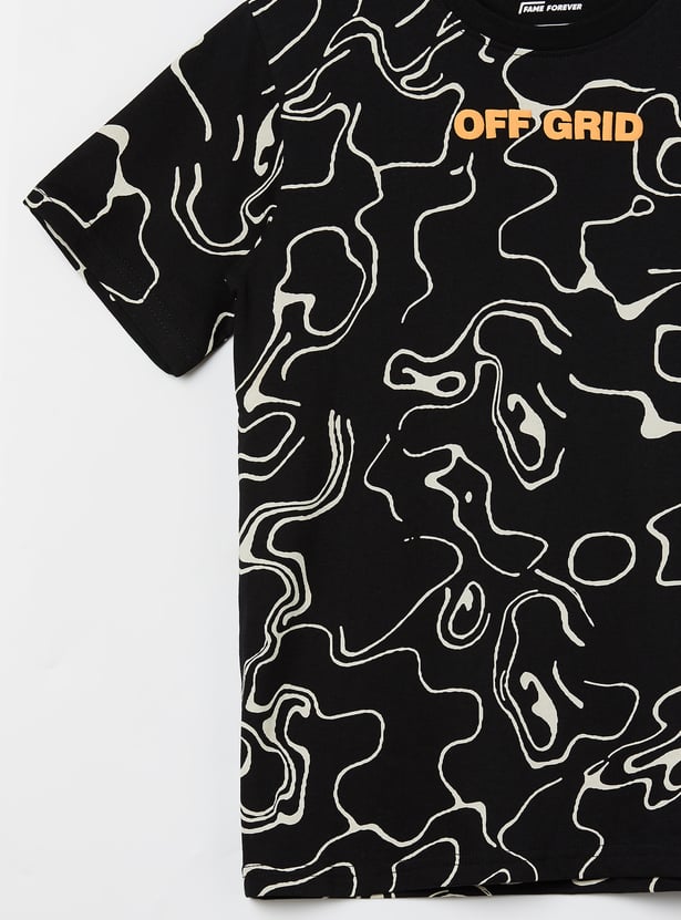 FAME FOREVER Boys Graphic Print T-Shirt with Shorts