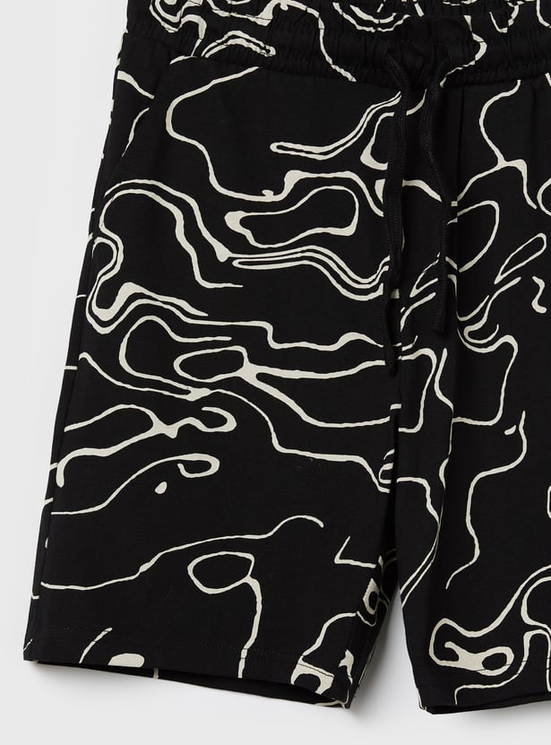 FAME FOREVER Boys Graphic Print T-Shirt with Shorts