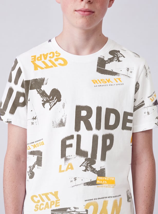FAME FOREVER Boys Graphic Print T-shirt and Shorts