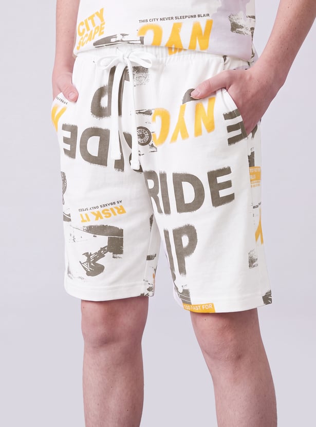 FAME FOREVER Boys Graphic Print T-shirt and Shorts