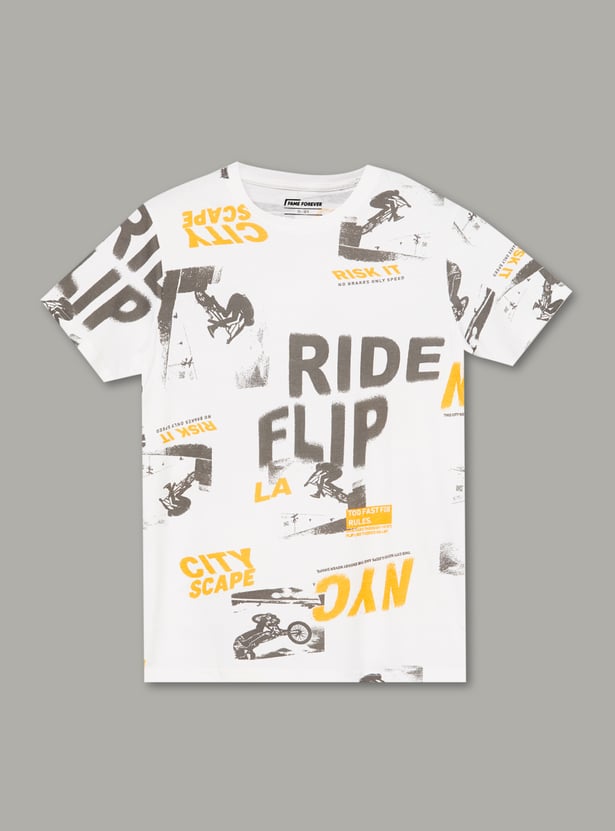 FAME FOREVER Boys Graphic Print T-shirt and Shorts