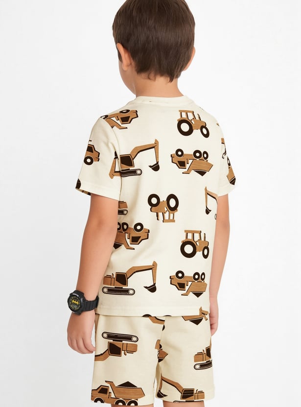 FAME FOREVER Boys Graphic Print T-shirt with Shorts