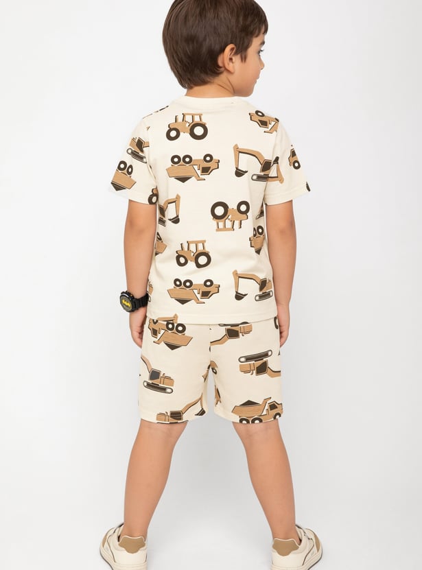 FAME FOREVER Boys Graphic Print T-shirt with Shorts