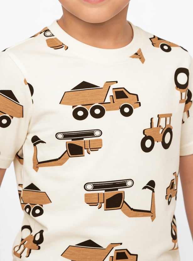 FAME FOREVER Boys Graphic Print T-shirt with Shorts