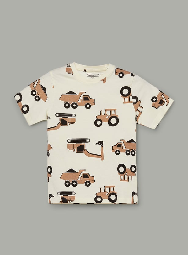 FAME FOREVER Boys Graphic Print T-shirt with Shorts