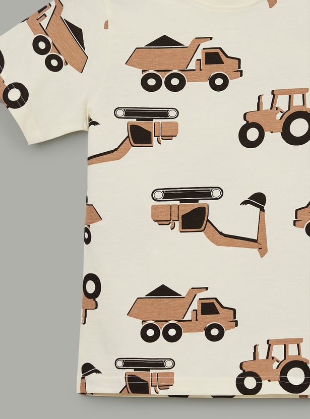 FAME FOREVER Boys Graphic Print T-shirt with Shorts