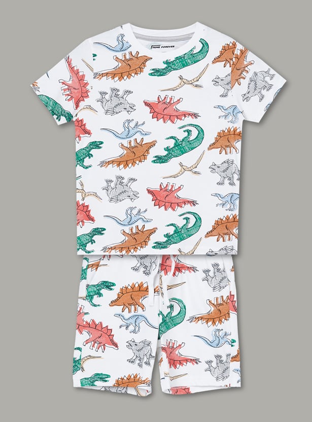 FAME FOREVER Boys Printed Shorts Set