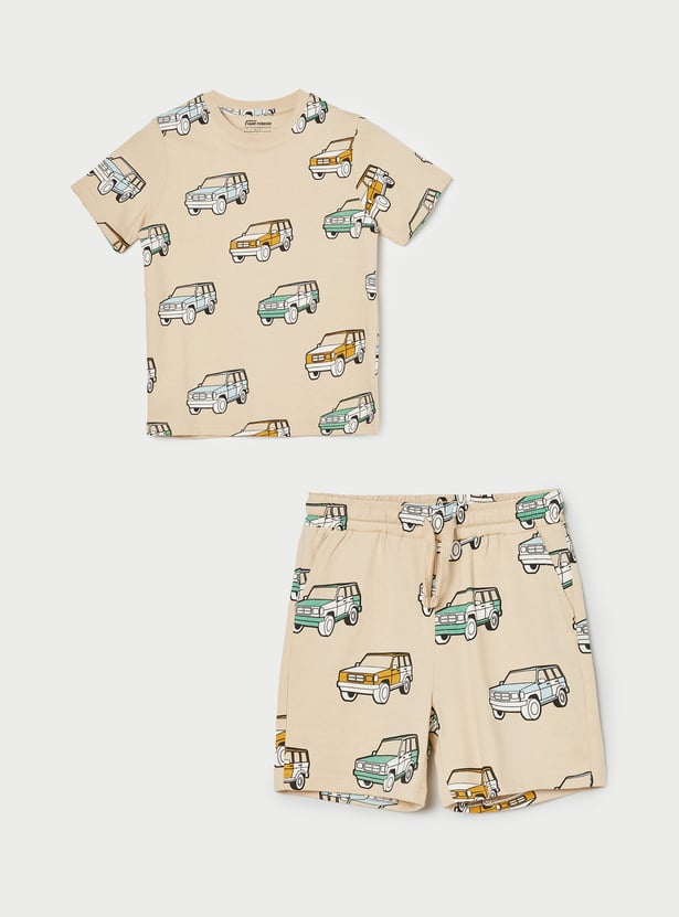 FAME FOREVER Boys Graphic Print T-shirt and Shorts