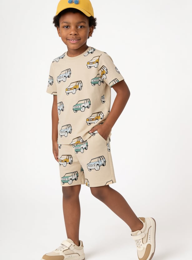 FAME FOREVER Boys Graphic Print T-shirt and Shorts