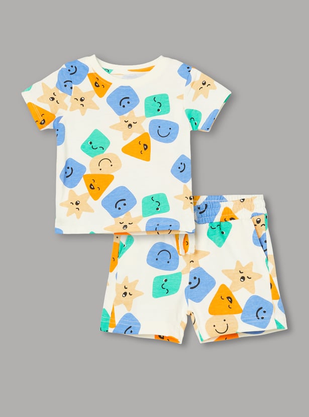 FAME FOREVER Boys Graphic Print T-shirt with Shorts
