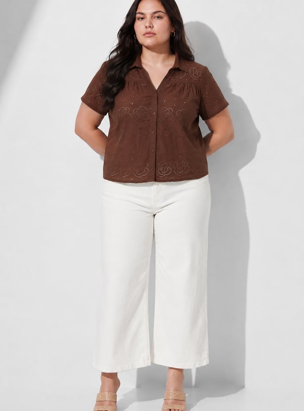 NEXUS Schiffli Button-Down Top