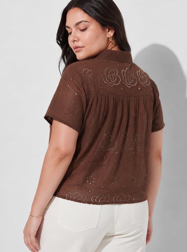 NEXUS Schiffli Button-Down Top